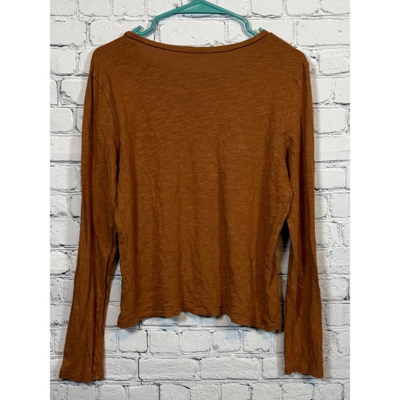 American Eagle Long Sleeve‎ T-Shirt Basic Everyday Top Copper Brown L - Picture 2 of 4